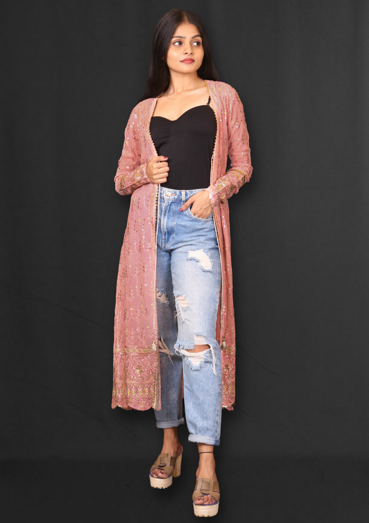 Embroidered Long Jacket