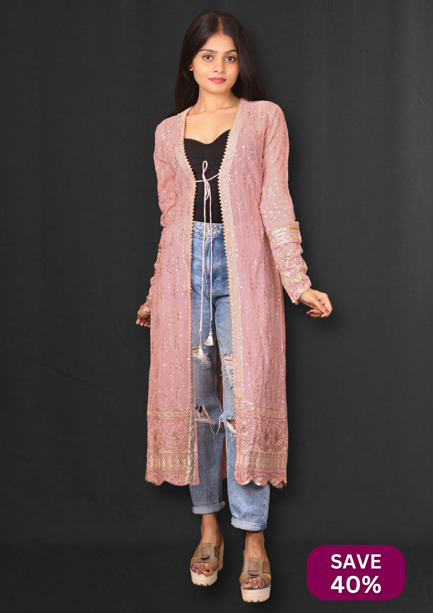 Embroidered Long Jacket