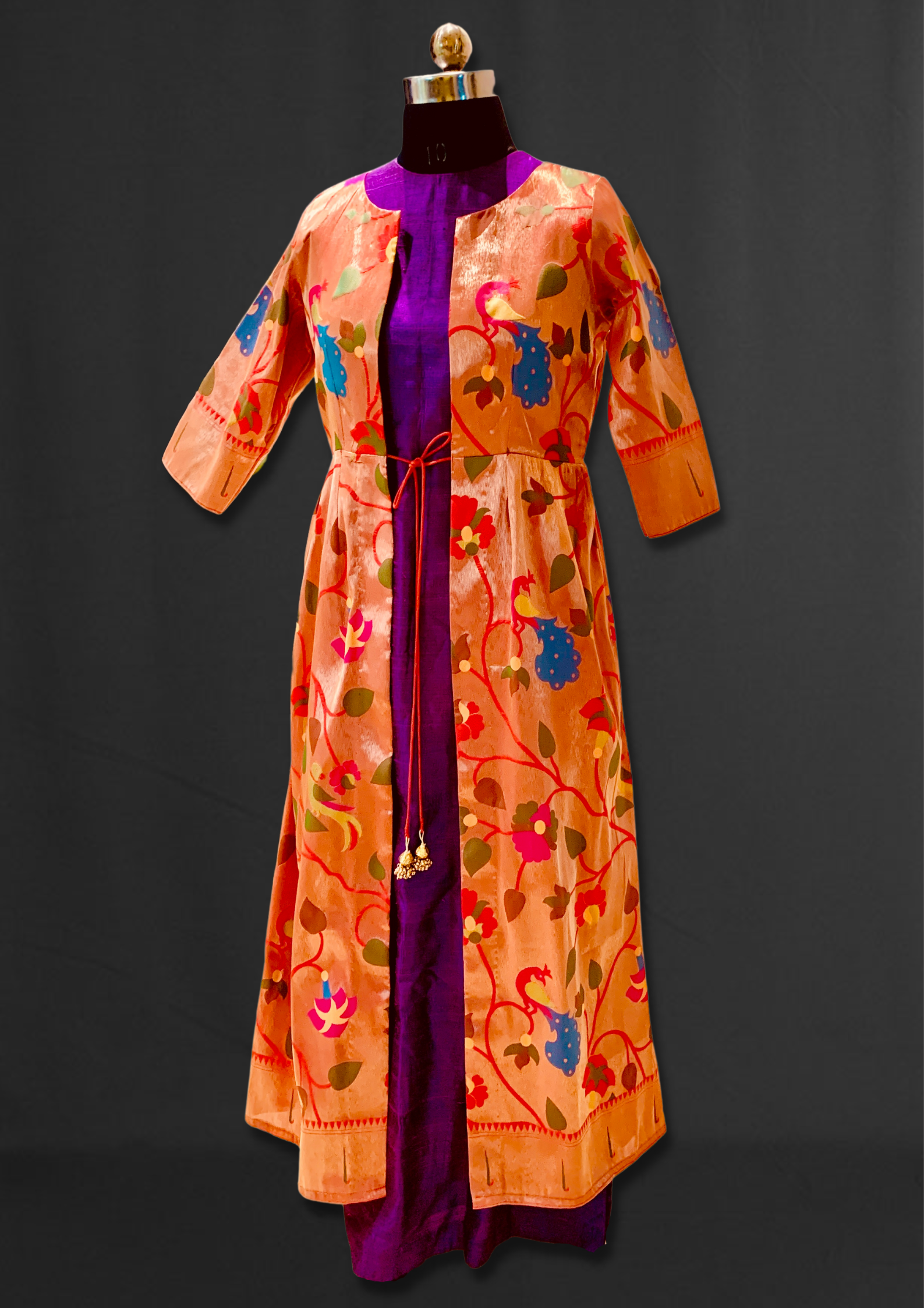 Long silk 2025 jacket for ladies