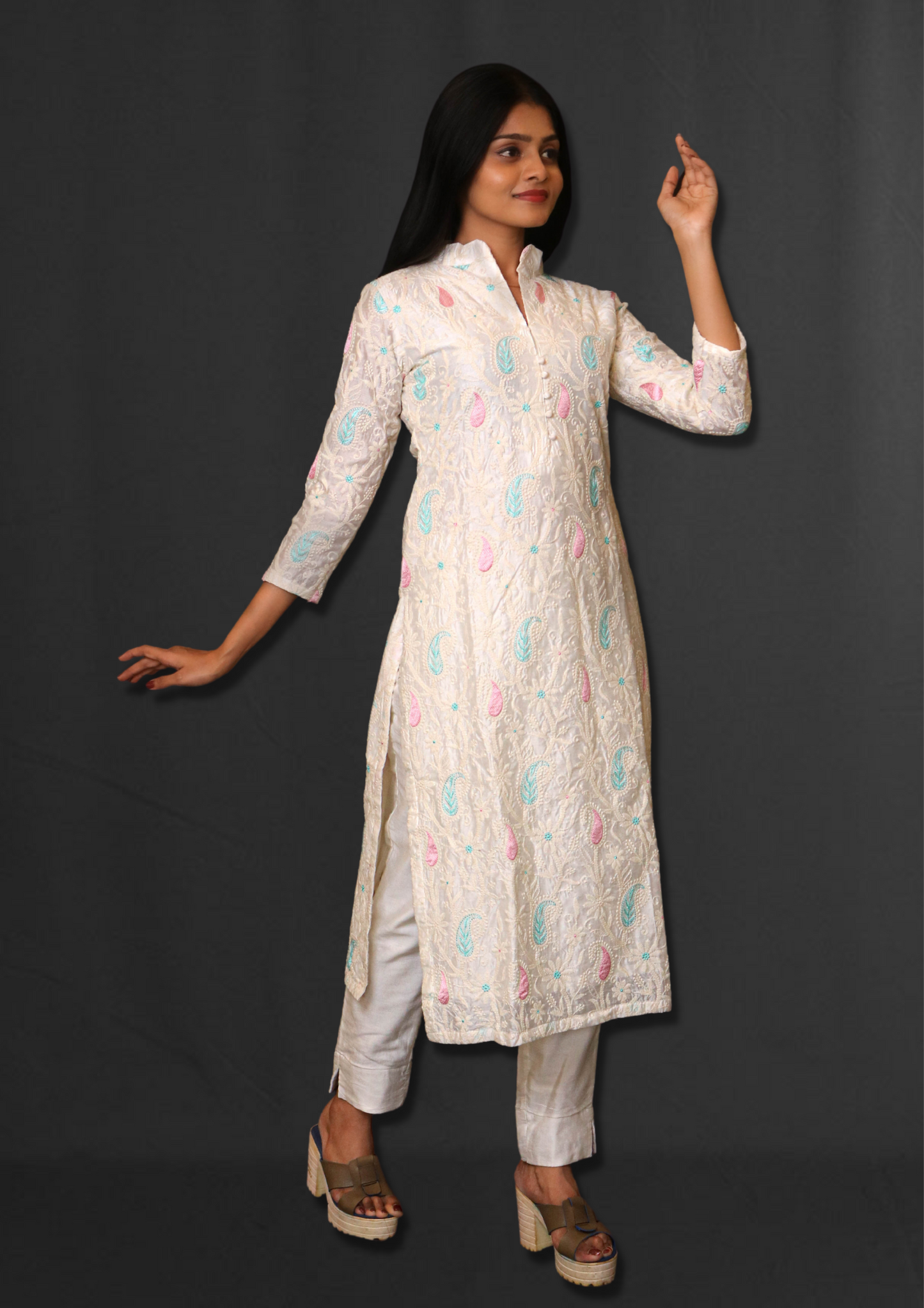 Pure Chanderi Long Kurta