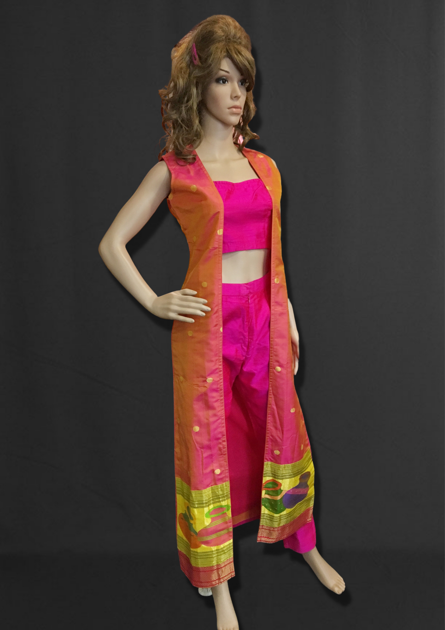 Pure Paithani Long Jacket with Paithani Border