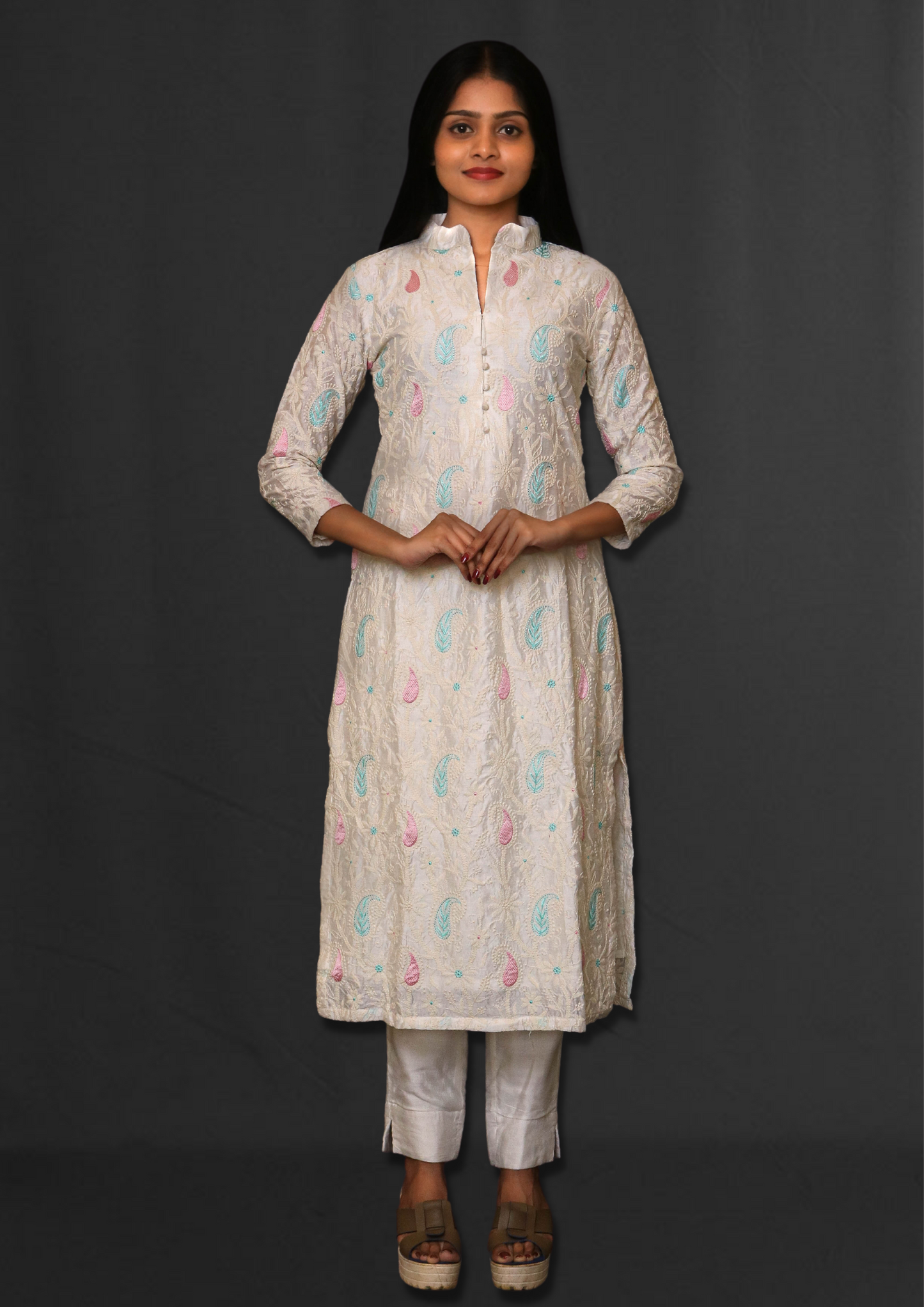 Pure Chanderi Long Kurta